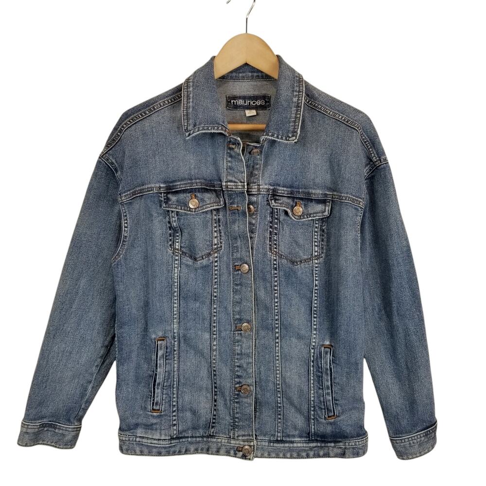 Maurices Women's Denim Jean Trucker Jacket Size Small